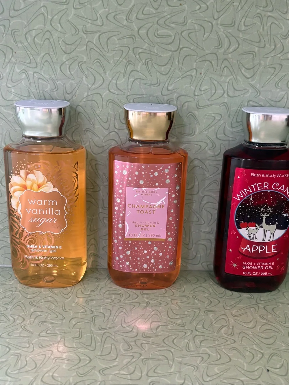 BBW Shower Gel 3 Pack Warm Vanilla Winter Candy Apple Together Weather